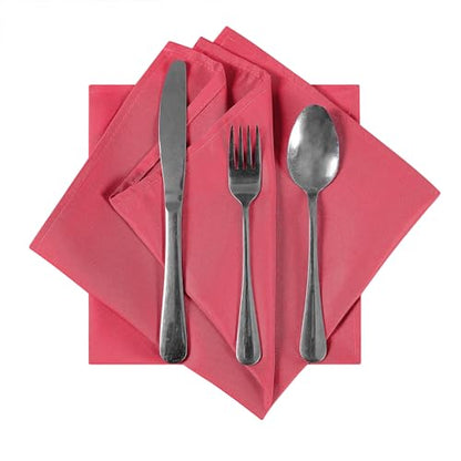 Bailarina Cloth Napkins Set of 80,17x17 inches Dinner Napkins Cloth Washable,Polyester Square Table Cloth Napkin Bulk with Hemmed Edges Ideal for Banquets, Parties and Weddings-Red - color: Red