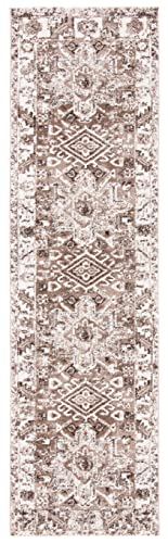 SAFAVIEH Vintage Hamadan Collection Runner Rug - 2'3" x 8', Brown & Ivory, Traditional Persian Design, Non-Shedding & Easy to Clean, Ideal for Hallway, Foyer, Entryway, Bedroom (VTH211T) - color: Brown/Ivory, size: 2'3" x 8' (Runner)