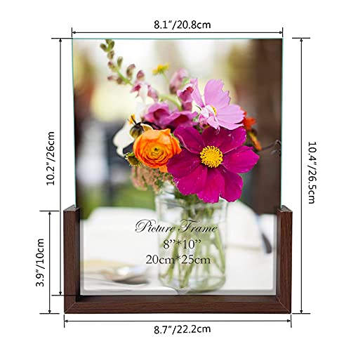 RLAVBL 8x10 Picture Frame Set of 2, Rustic Glass Photo Frames with Base for Tabletop Display - size: 8x10