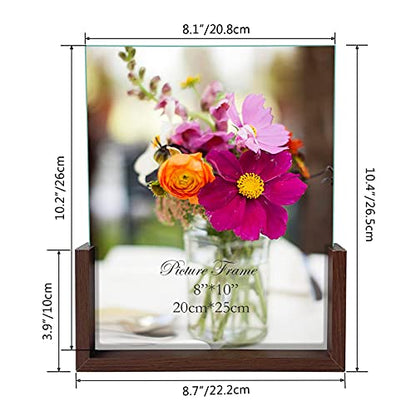 RLAVBL 8x10 Picture Frame Set of 2, Rustic Glass Photo Frames with Base for Tabletop Display - size: 8x10
