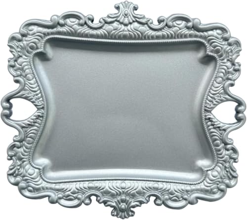 1 Pack Jewelry Dish Silver Jewelry Trays ideal for holding jewelry rings and small trinkets. - color: Silver, size: small:5"(125mm)*4.4"(110mm)*0.6"(15mm)