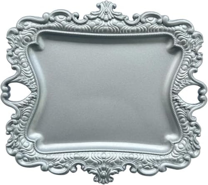 1 Pack Jewelry Dish Silver Jewelry Trays ideal for holding jewelry rings and small trinkets. - color: Silver, size: small:5"(125mm)*4.4"(110mm)*0.6"(15mm)