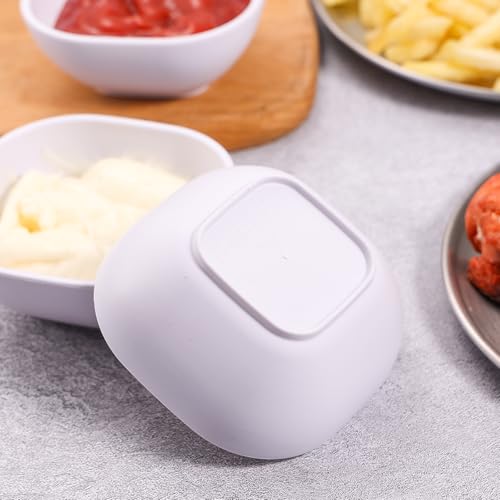 SHECIPIN 12 pack wheat straw dipping bowls 4.5oz,alternative plastic soy sauce dishes,unbreakable small dessert bowls microwave and dishwasher safe for snack,sushi,condiment (white) - color: 12 piece White