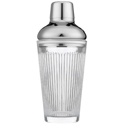 Glass Cocktail Shaker, Martini Shaker with Strainer for Bars, Whiskey, Cocktails 17oz (Silver) - color: Silver