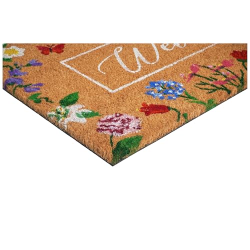 Calloway Mills Butterfly Garden Welcome Doormat (17 x 29) - color: Butterfly Garden Welcome, size: 1'5" x 2'5" (Rectangular)