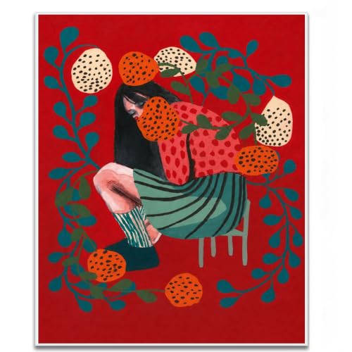 Abstract Female Wall Painting Colorful Plant Female Art 16x24 Inch Unframed | Boho Women Poster Abstract Female Art Painting Unframed for Living Room Bedroom Restaurant Home Apartment Dormitory - color: Landscape+BEDROOM+21+Unframed, size: 24"L x 16"W