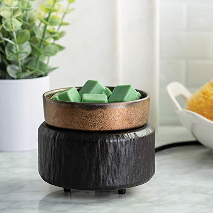 Candle Warmers ETC 2-in-1 Candle and Fragrance Warmer Bundle with Pumpkin Spice Wax Melt Fragrance (Black and Bronze)