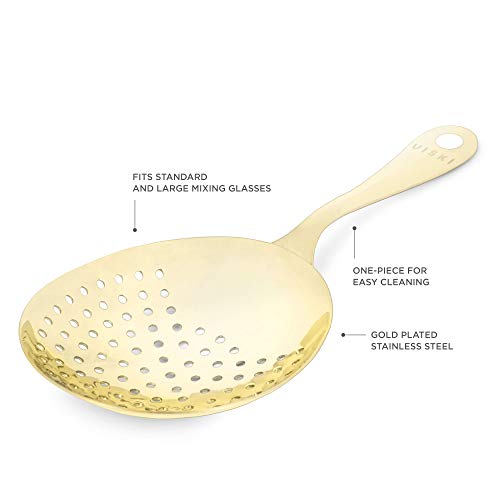 True Fabrication 4876 Belmont Julep Strainer, Multicolor - color: Gold, style: Julep