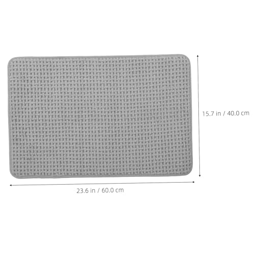 ABOOFAN Chenille Bath Rugs Slip Floor Mat Thick Bathroom Rug Absorbent Kitchen Mat - color: Grey