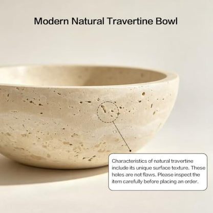 WILD WORKS Natural Travertine Bowl, 6"Stone Decorative Bowls, Catchall Tray