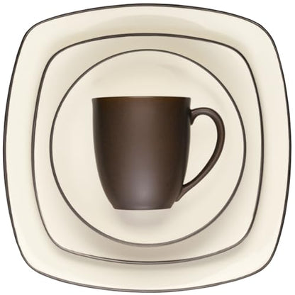 Noritake Colorwave Chocolate 4-Piece Square Place Setting, Service for 1 - color: Chocolate