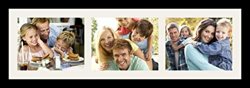 ArtToFrames Collage Photo Frame Single Mat with 3-8x10 Openings and Satin Black Frame. - color: 3 - 8x10 - (2360)