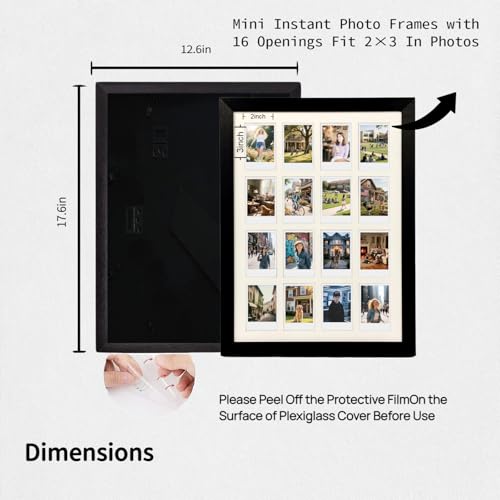 Polaroid Picture Frame Collage 2x3 Instax Mini Film-16 Openings - size: 17.6×12.6