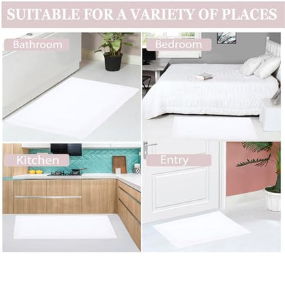 Home Weavers Luxury Collection 100% Cotton Reversible Bathroom Rugs Set, Washable Rug, Soft Cotton Extra Soft and Absorbent Bath Rug, Kitchen Mat, 2 Piece Set(S+M), White - color: White, size: 2 Piece Set(S+M)