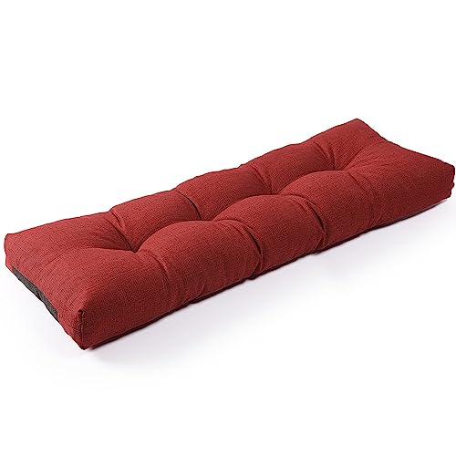 SUNROX LokGrip Non Slip Tufted Memory Foam Bench Cushion, FadeShield Water Resistant Durable Thicken Outdoor/Indoor Bench Seat Pads 59x16x4 inch, Burgundy - color: Burgundy, size: 59x16 Inch (Pack of 1)