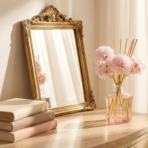 Reed Diffuser - Sandalwood Rose 8.5 Fl.oz Flower Reed Diffuser Set with 8 Sticks, Home Fragrance Reed Diffuser for Home Bedroom Office Bathroom Shelf Decor (Master Collection)