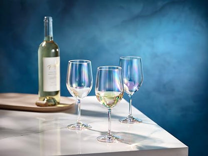Red Co. Set of 6 Classic Clear Acrylic 12 Fl Oz Outdoor Wine Goblets with Iridescent Finish - color: Iridescent Clear