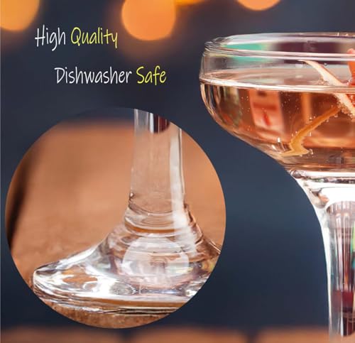 Martini Glasses, Champagne Cocktail Glasses, Elegant Coupe Cocktail Glasses, Long Stem Glassware (6 Pcs) - style: 6 Pcs