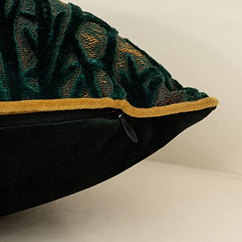 Green Throw Pillow Cover Velvet Cushion Cover Branches Rectangular Pillowcase for Sofa Couch Bedroom Living Room, 12x20 Inch - color: Green, size: 20" x 12" (Pack of 1)