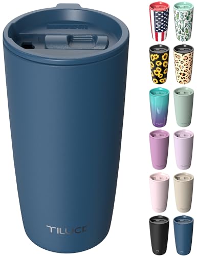 TILUCK 20 oz Insulated Coffee Tumbler with BPA-Free Lid | Travel Coffee Mug, Dishwasher Safe, Cup Holder Friendly, Double-Wall Vacuum Insulation for Hot & Cold Drinks, Matte DarkBlue - color: Matte DarkBlue, size: 20 Ounces
