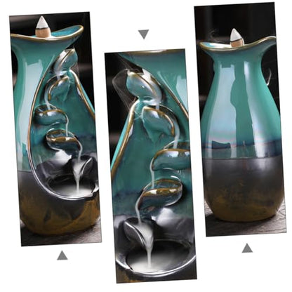 DOITOOL Backflow Incense Burner Holder Household Censer Aroma Therapy Supplies Home Fragrance Desktop Ornament for Bedroom and Living Room Decoration