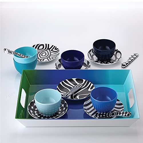 French Bull Melamine Mini Bowls, 6-Piece Set, Small Serving Bowl – Snack, Condiment, Dip, Dessert, Ice Cream – Shatter Proof, Food-Safe, BPA Free, Dishwasher Safe, 4” 10 oz - Shades of Blue - color: Shades of Blue, size: 4" Mini Bowls set of 6