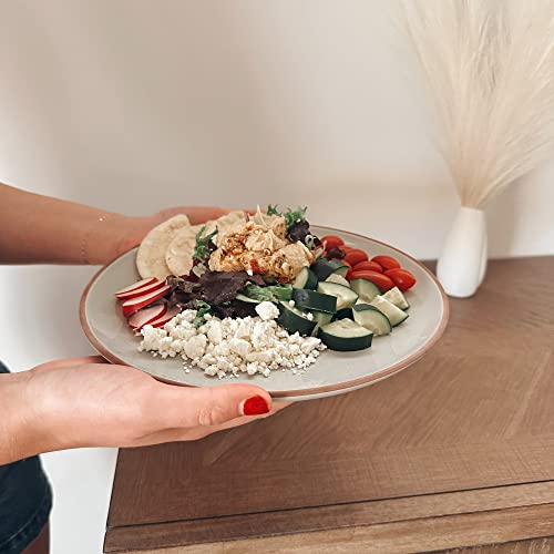 Mora Ceramic Dinner Plates Set of 6, 10 inch Dish Set - Microwave, Oven, and Dishwasher Safe, Scratch Resistant, Modern Rustic Dinnerware- Kitchen Porcelain Serving Dishes - Earl Grey - color: Earl Grey