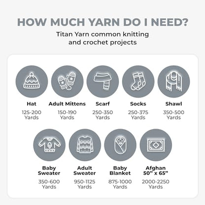 Mary Maxim Titan Bulky Yarn, Weight 5 Acrylic, Chunky Yarn for Crocheting and Knitting, Ideal for Thick, Soft Blankets, Throws, and Graph Style Sweaters, 80 Yards - Light Grey - 1 Skein - color: Light Grey