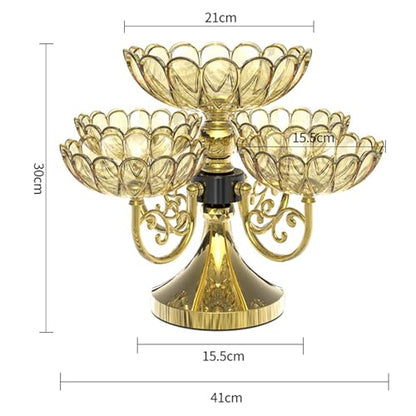 Generic Flower Snack Dessert Plate, Snack Serving Tray, Rotating Dried Fruit Plate, Divided Serving Dishes for Hotel, Living Room