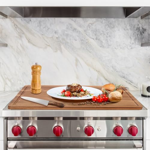20" XL Extra Large Wood Cutting Boards for Kitchen Acacia Charcuterie Board | Hardwood Solid Chopping Board Meat Big Wooden Cutting Board Non Toxic Turkey Serving Bread Cheese Boards Butcher Block - size: 20"L x 15"W