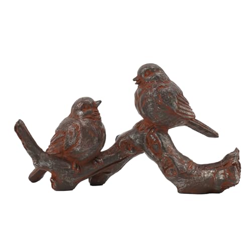 Braxio Bird Figurines Home Decor – Resin Tabletop Vintage Distressed Birds on Branch, Rustic Farmhouse Decor for Living Room, Bedroom, Office, 6 x 2.3 x 3.4 Inches