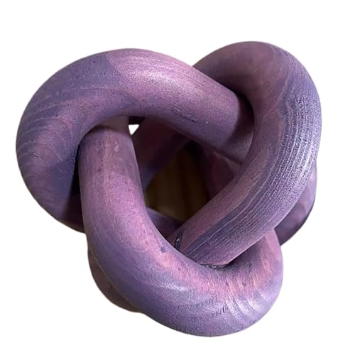 Wood Knot Decor -Coffee Table Decor Shelf Decor Table Books Hand Carved Home Decoration Boho Country Rustic Modern Shabby Chic Style Decor 3 Link Wooden Knot Chain Link Decor (Purple) | Entry Table Accessorie Boho Rustic Modern Shabby Chic Style Decor 3 L