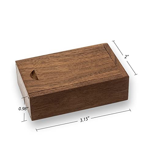 JBOS Wood Gift Box with Sliding Top, Discrete Sliding-Lid Wooden Boxes USB Box for Friends/Business Partners/Photographers/Clients (Walnut Wood, 3.15x2x0.98inch) - color: Walnut(S), size: Classic