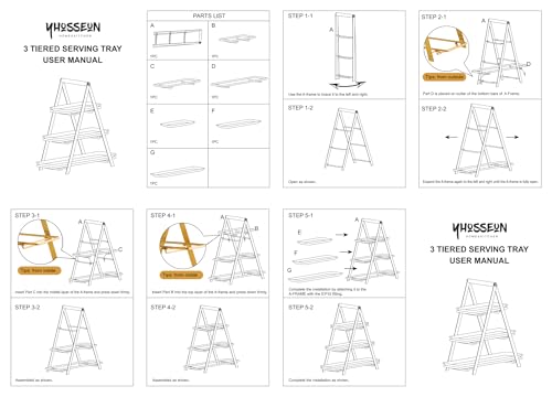 YHOSSEUN 3 Tier Serving Tray, 10+12+14 Inch Serving Platters and Tray, Gold | Porcelain Tiered Tray Stand, 3 Tiered Serving Stand Dessert Stands Treat Table Display Set with Collapsible Sturdier Rack - color: D-Gold Stand, size: 10+12+14 Inches