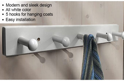 Coat Hooks Wooden Peg Rack for Play Room Wall Mounted Coat Rack Hangers for Coats, Jackets, Hoodies, Bath Towels & Robes - Wall Coat Hooks for Nursery Room Bedroom Bathroom