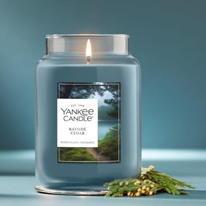 Yankee Candle Bayside Cedar Scented Candle, 22oz Large Jar with up to 150 Hour Burn Time, Giftable - color: Bayside Cedar, size: 22 oz