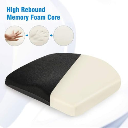 Tsumbay Memory Foam Seat Cushion - XL Size (16.9”x15”), Firm Support Coccyx Cushion for Office Chair, Tailbone Pain Relief with Removable Washable Cover & Handle for Car, Wheelchair - size: 16.9”X15.0”X2.2”