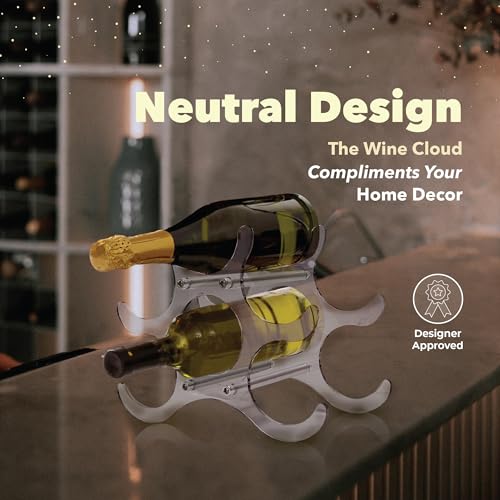 Acrylic Wine Rack | Portable Countertop Designer Bottle Holder | Small Stand for Storage