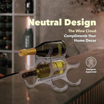 Acrylic Wine Rack | Portable Countertop Designer Bottle Holder | Small Stand for Storage