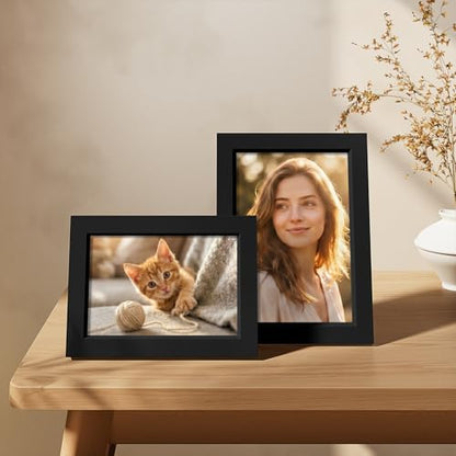 Vittanly Solid Wood 4x6 Picture Frames Set of 4, Black | 4x6 picture frame, Gallery Wall Frame Set, 4 x 6 Frame for Wall & Tabletop Display, Family, Pet, Christmas - color: Black, size: 4x6