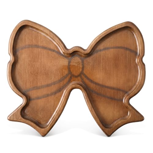 Bow Party Decorations Charcuterie Boards Coquette Bow Platter Serving Tray for Baby Shower Cutting Board Rustic Farmhouse Dish Plate for Wedding Party Tabletop Decor - style: Bow