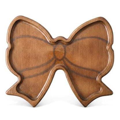 Bow Party Decorations Charcuterie Boards Coquette Bow Platter Serving Tray for Baby Shower Cutting Board Rustic Farmhouse Dish Plate for Wedding Party Tabletop Decor - style: Bow