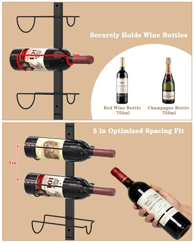 X-cosrack DIY 12 Bottles Wall Mounted Wine Rack, Detachable Wine Storage Organizer, Used Alone or A Set of 4, Wall Wine Display, for Kitchen, Dining Room, Bar, Wine Cellar - size: 1 Pack (12 Bottles)