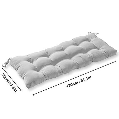 Indoor/Outdoor Bench Cushion Cotton Garden Furniture Loveseat Cushion, 51.2"x19.7" Patio Wicker Seat Cushions for Lounger (Gray) - color: Gray