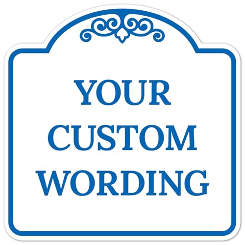 Custom Decorative Sign, Personalized Metal Sign for Business, Driveway, Home, Airbnb, Office Door Plaque, White Background, 8x8 Inches, ACM, Fade Resistant, Made in USA - color: White Background, size: 8x8