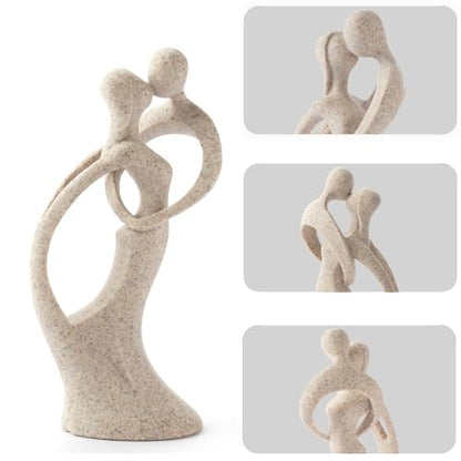 Modern Abstract Couple Statue, Kissing Lovers Sculpture Figurine for Home Decor Living Room Bedroom Bookshelf Office, Gift for Wedding Anniversaries, Love Decor Ornament for Couple Valentines - style: Style A