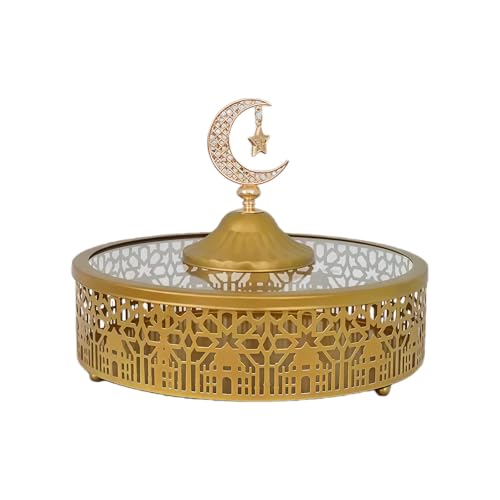 Iron Tray for Middle Eastern Festival Snacks and Candies Large Capacity Storage and Elegant Decorative Plate Party Candy Tray - color: A
