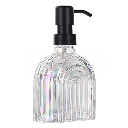 Glass Kitchen Soap Dispenser Bathroom, 9 Oz, Refillable Liquid Modern Soap Dispenser for Hand Soap, Lotion Dispensers Bottle - Home, Commercial Countertop Decor. (Colorful) - color: Colorful