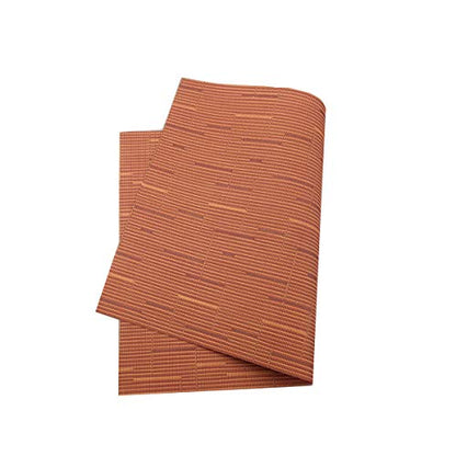 Exquisite Woven Vinyl Placemats for Dining Table Heat Resistant PVC Table Mats (Pack of 6, Orange) - color: Pin Stripes-orange