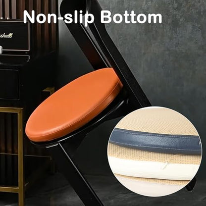 Sigmat PU Leather Round Chair Cushion Memory Foam Waterproof Round Stool Cushion for Kitchen Stool, Living Room Chiar, Office Chair, Car or Floor Pillow(14 Inch, Grey) | Waterproof, Non-slip, Machine Washable, Memory Foam,For Wooden/Metal/Plastic/Leather